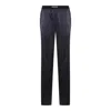 Tom Ford Dark Navy Silk Pants In Blue