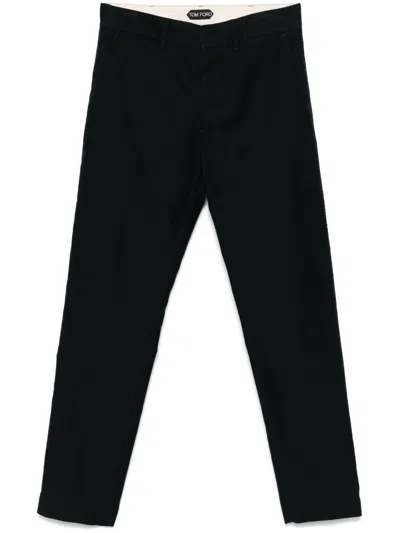 TOM FORD COTTON STRAIGHT-LEG TROUSERS