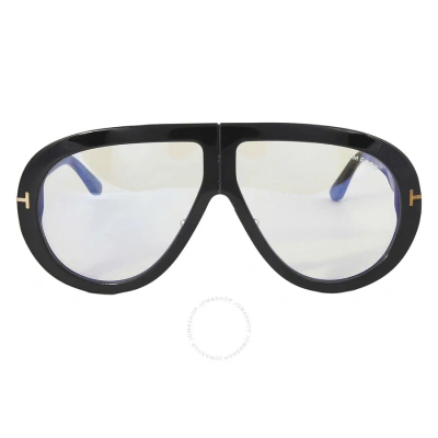 Tom Ford Troy Blue Light Block Pilot Unisex Sunglasses Ft0836 001 61 In Black / Blue