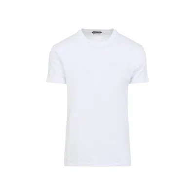Tom Ford Perforated Cotton T-shirt In White
