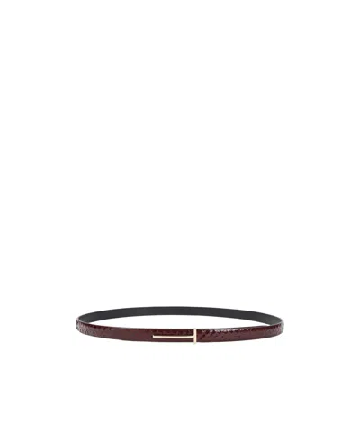 Tom Ford T-strap Belt In Black