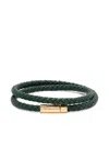 Tom Ford Röhrenförmiges Lederarmband In Green