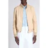 Tom Ford Tumbled Leather Harrington Jacket In Stone