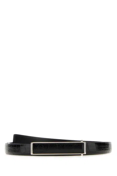 Tom Ford Tumbled Soft Printed Croc Leather Insert Belt 15 M In Pattern