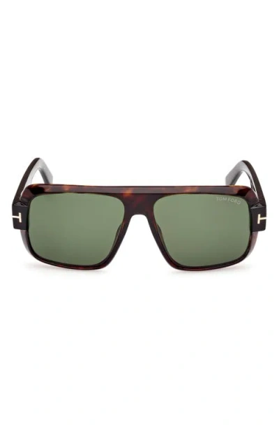 Tom Ford Turner 58mm Navigator Sunglasses In Brown