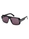 Tom Ford Turner Ft1101 01a Sunglasses In Shiny Black