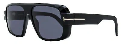Pre-owned Tom Ford Turner Sunglasses Tf1101 01a Black 58mm Ft1101 In Gray