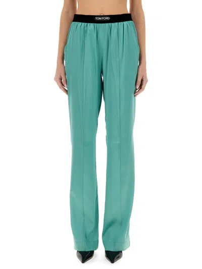 Tom Ford Turquoise Relaxed Pyjamas Trousers In Blue