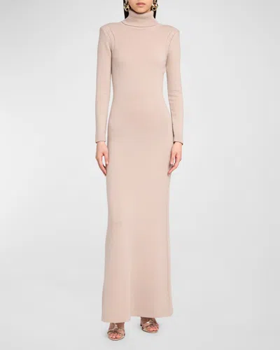 TOM FORD TURTLENECK BACKLESS SOFT CASHMERE MAXI DRESS