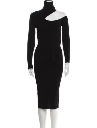 Pre-owned Tom Ford Turtleneck Knee-length Dress In Black