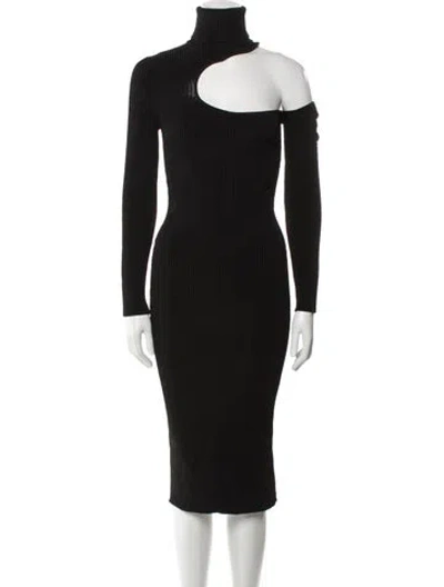 Pre-owned Tom Ford Turtleneck Knee-length Dress In Black