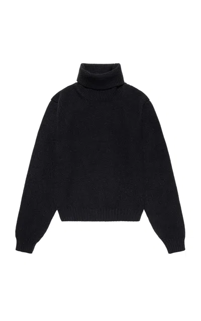 Tom Ford Turtleneck Knitted Wool-cashmere Sweater In Black