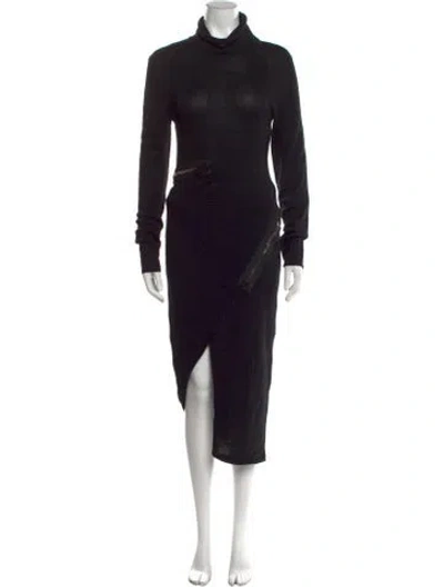 Pre-owned Tom Ford Turtleneck Long Dress In Black