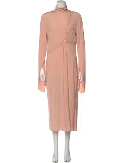 Pre-owned Tom Ford Turtleneck Long Dress In Neutral