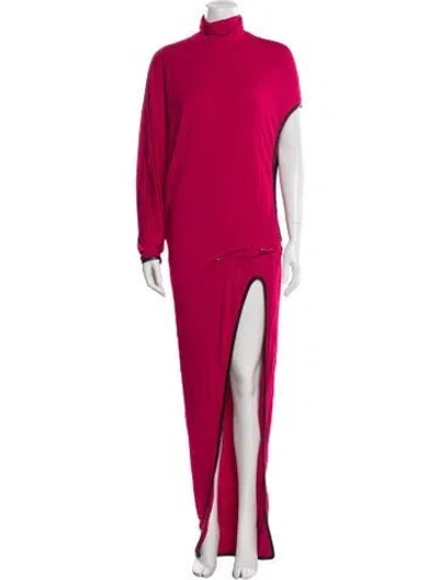Pre-owned Tom Ford Turtleneck Long Dress In Red