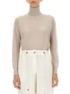 Tom Ford Turtleneck Long-sleeved Knit Jumper In Beige
