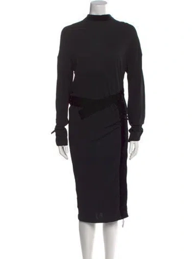 Pre-owned Tom Ford Turtleneck Midi Length Dress In Black