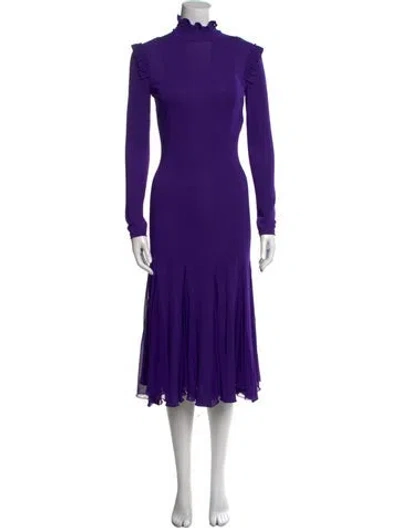 Pre-owned Tom Ford Turtleneck Midi Length Dress In Purple