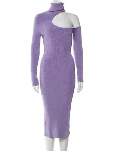 Pre-owned Tom Ford Turtleneck Midi Length Dress In Purple