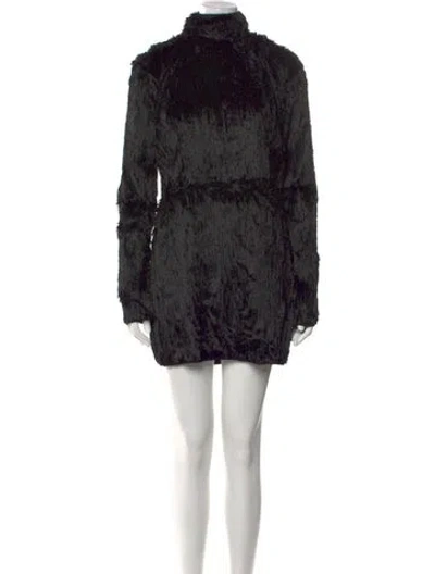 Pre-owned Tom Ford Turtleneck Mini Dress In Black