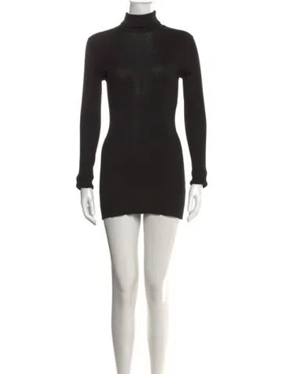 Pre-owned Tom Ford Turtleneck Mini Dress In Black
