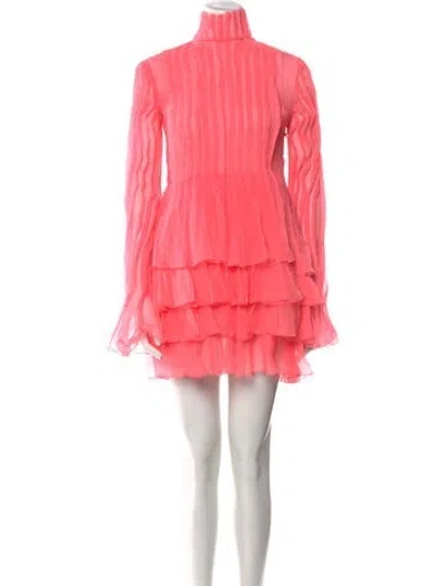 Pre-owned Tom Ford Turtleneck Mini Dress In Orange
