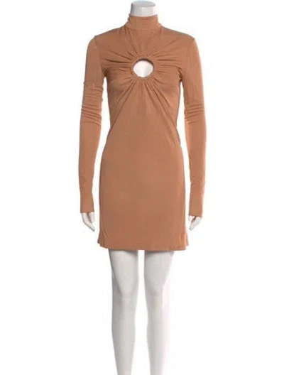 Pre-owned Tom Ford Turtleneck Mini Dress In Pink