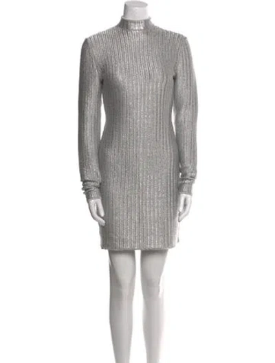 Pre-owned Tom Ford Turtleneck Mini Dress W/ Tags In Gray