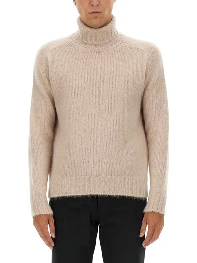 Tom Ford Refined Turtleneck T-shirt In Tan