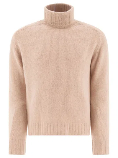 Tom Ford Mohair Turtleneck Sweater Knitwear In Pink