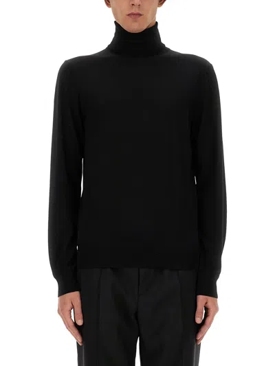 Tom Ford Wool Turtleneck Sweater In Nero