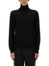Tom Ford Turtleneck Double Face Silk Blend Sweater In Black