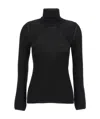 Tom Ford Turtleneck Long-sleeve Fine Cashmere-silk Top In Black