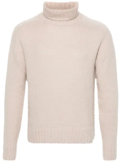 Tom Ford Brushed Wool Blend Roll Neck Sweater In Pink