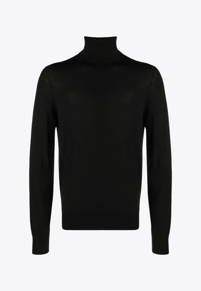 Tom Ford Turtleneck Wool Sweater In Black
