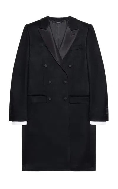 Tom Ford Tuxedo Cashmere Coat In Black