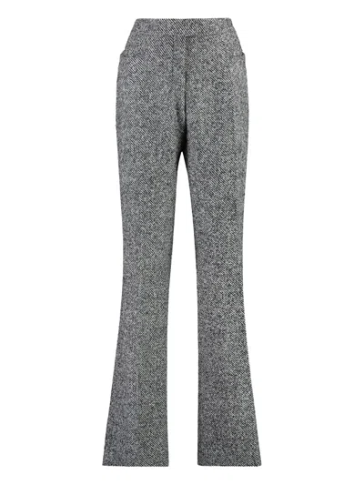 Tom Ford Tweed Flared Trousers In Gray