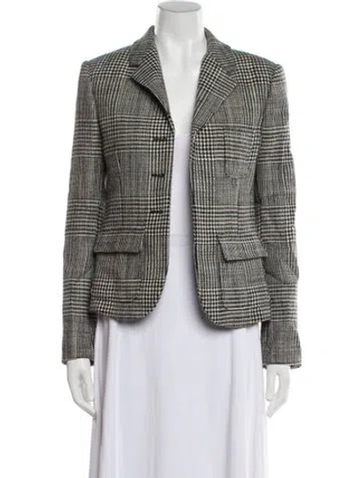 Pre-owned Tom Ford Tweed Houndstooth Print Blazer In Black