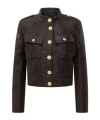 Tom Ford Tweed Cropped Jacket In Black