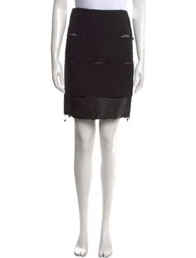 Pre-owned Tom Ford Tweed Knee-length Skirt In Black
