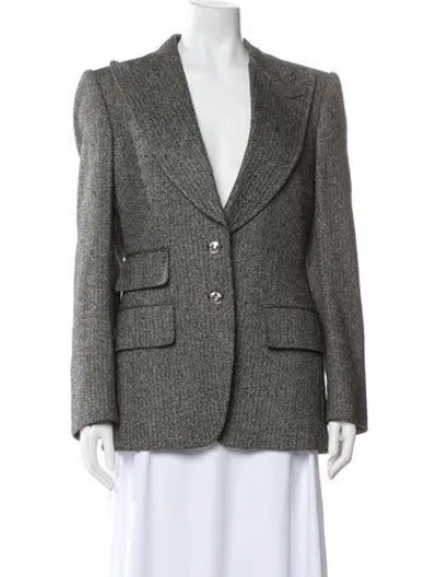 Pre-owned Tom Ford Tweed Pattern Blazer In Black