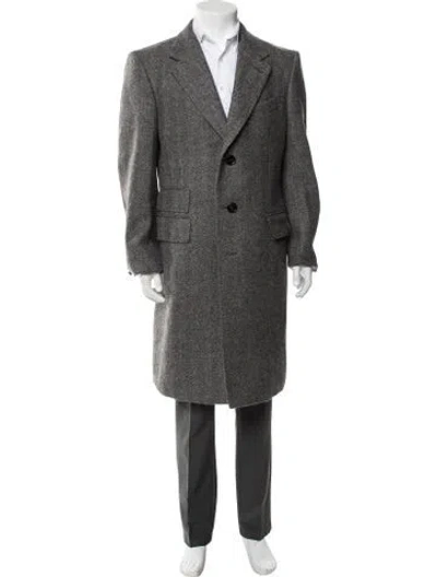 Pre-owned Tom Ford Tweed Pattern Coat In Grey