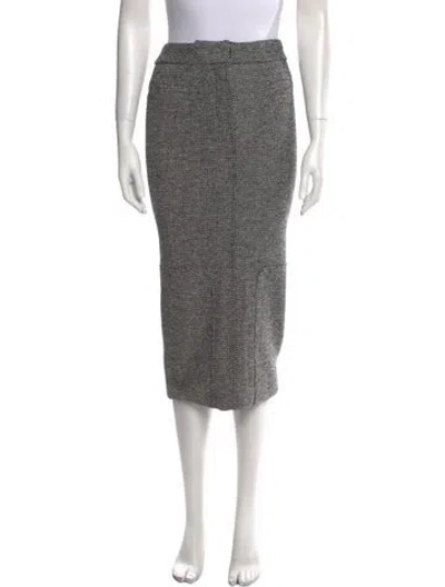 Pre-owned Tom Ford Tweed Pattern Midi Length Skirt In Black