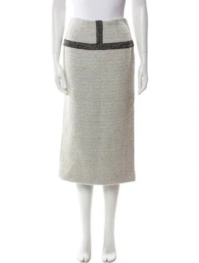 Pre-owned Tom Ford Tweed Pattern Midi Length Skirt In Gray