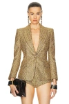 Tom Ford Tweed Single Breasted Jacket In Antique Gold