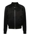 Tom Ford Light Felt Bomber Jacket In Black