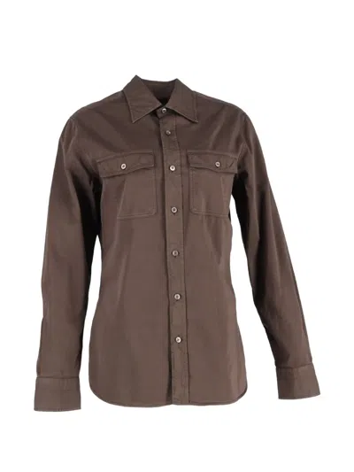 Pre-owned Tom Ford Twill Buttoned Shirt In Brown