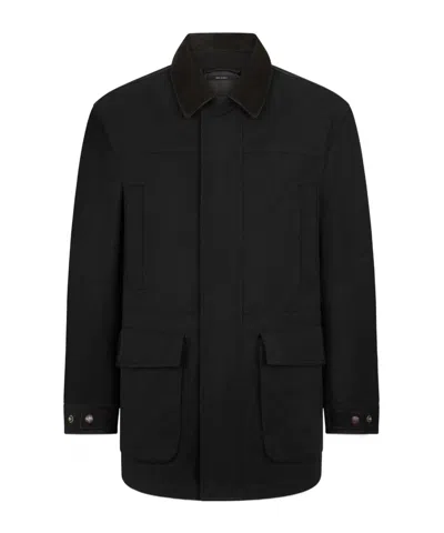 Tom Ford Twill Collar Field Jacket In Animal Print