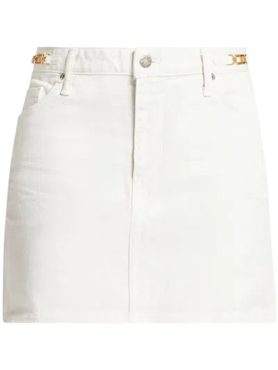 Tom Ford Twill Denim Mini Skirt In White