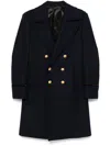 Tom Ford Double Breasted Wool Felt Martingale Coat In Blue